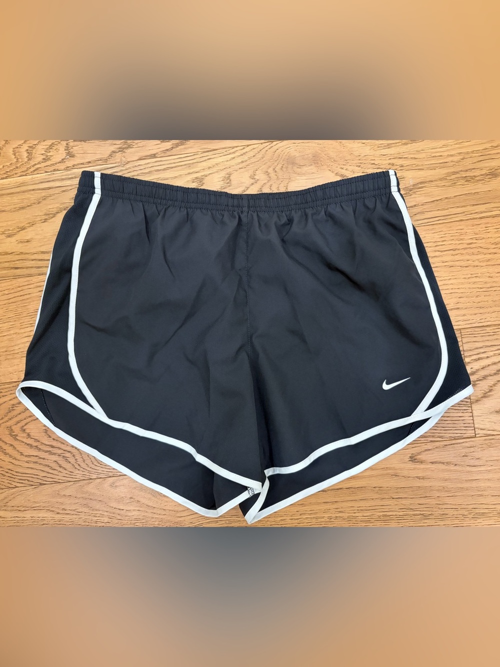 NWT Nike Girls Black Dri-FIT Athletic Shorts with White Drawcord size L